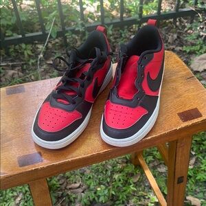 Nike Red and Black Sneakers with Bold Contrast